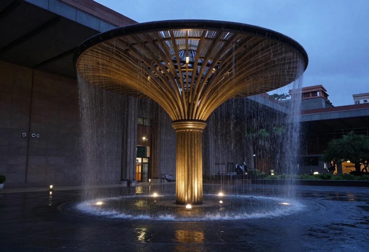 El Paraguas en el patio central del Museo Nacional de Antropología