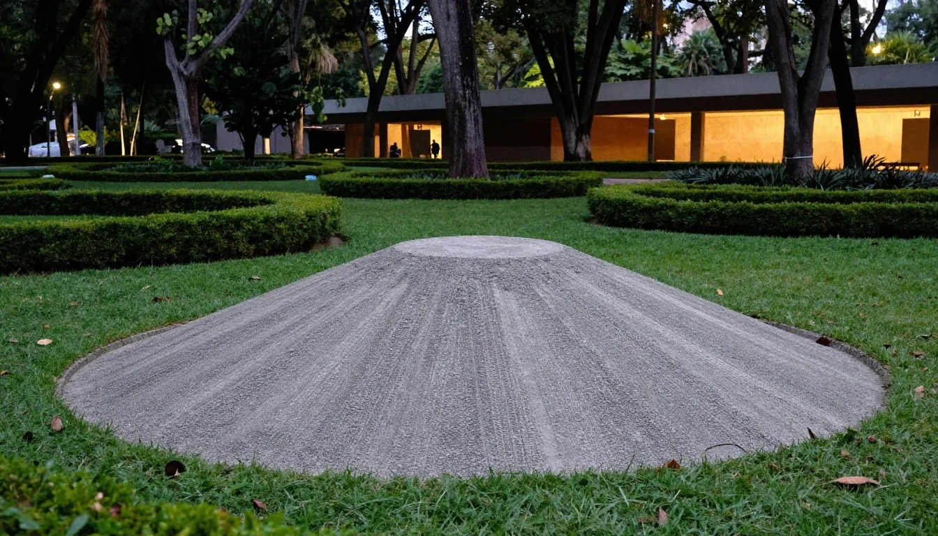 Taludes de concreto martillado del Museo Tamayo Arte Contemporáneo