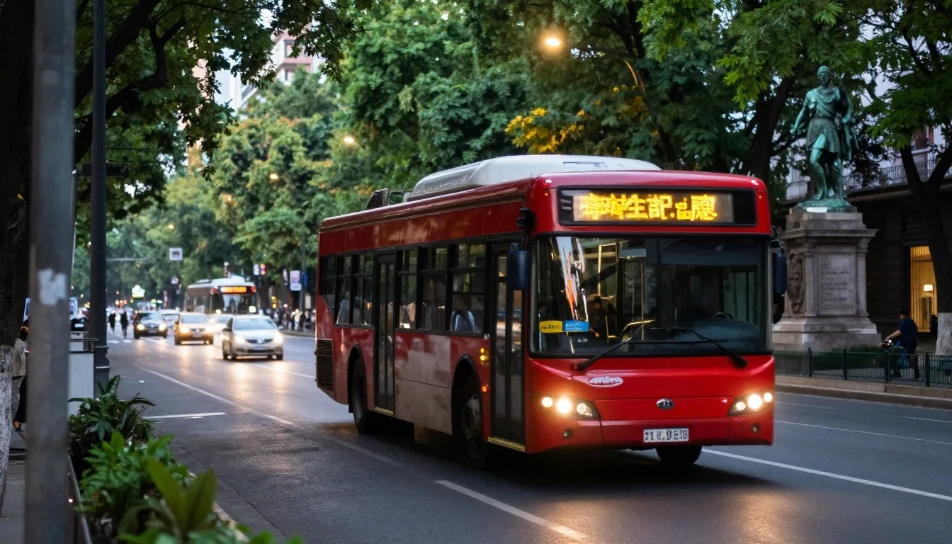 Autobús de doble piso del Metrobús transitando por Paseo de la Reforma