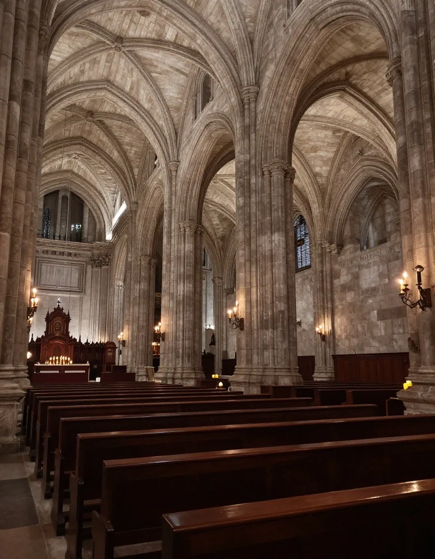 Interior solemne de la nave de la Catedral Metropolitana de la Ciudad de México