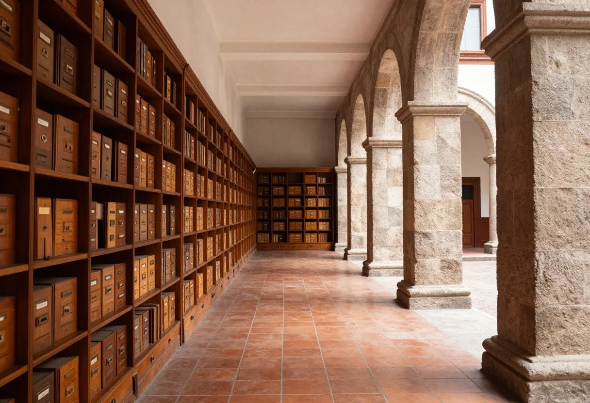 Mesa de consulta y trabajo editorial con documentos históricos sobre México
