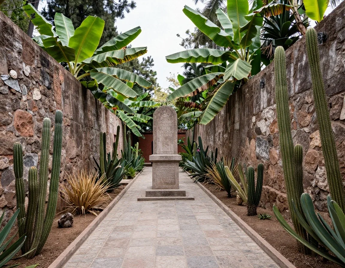 Garden and fortified walls of the Leon Trotsky House Museum