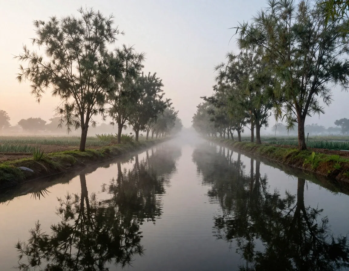 Canales lacustres y chinampas agrícolas en Xochimilco
