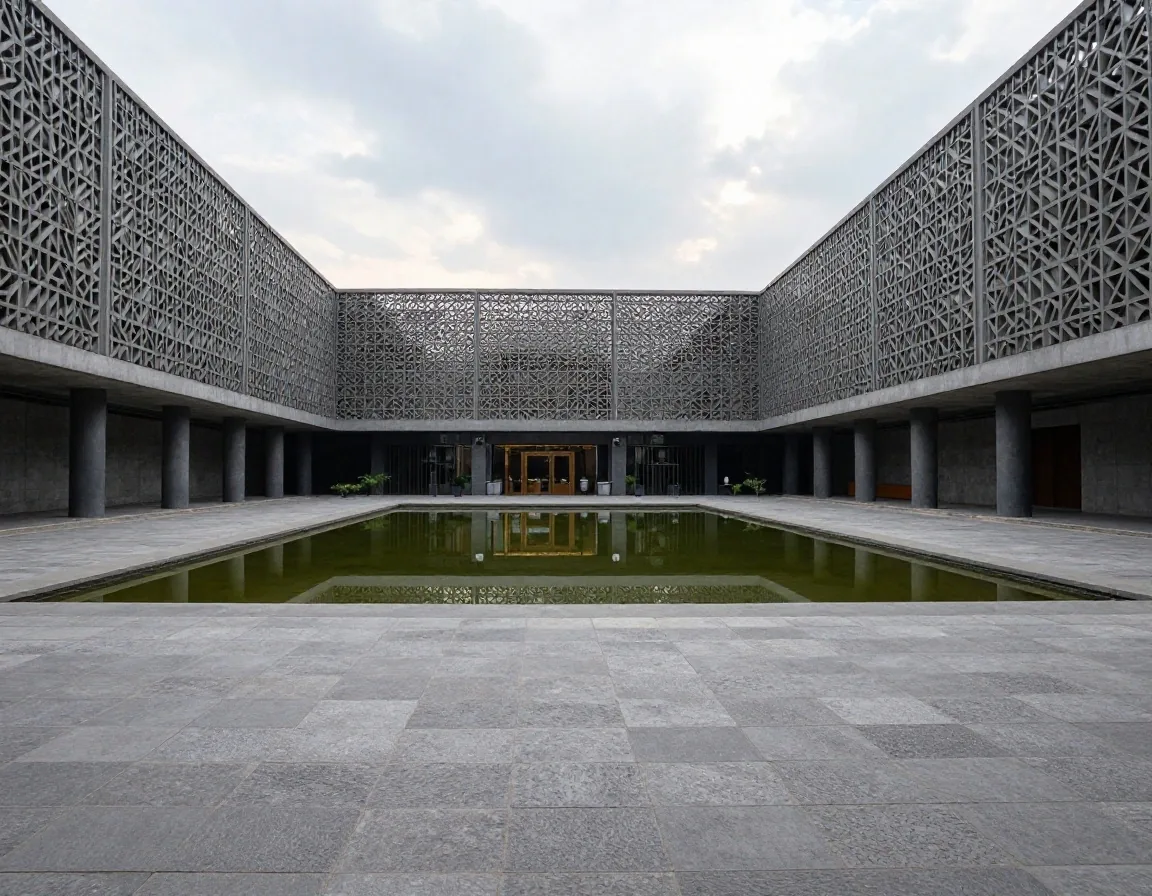 Patio central del Museo Nacional de Antropología en Chapultepec