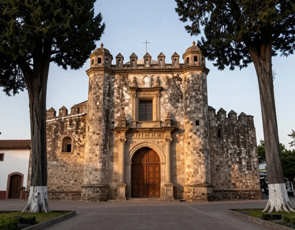 Templo y exconvento franciscano de San Bernardino de Siena en el centro cívico de Xochimilco